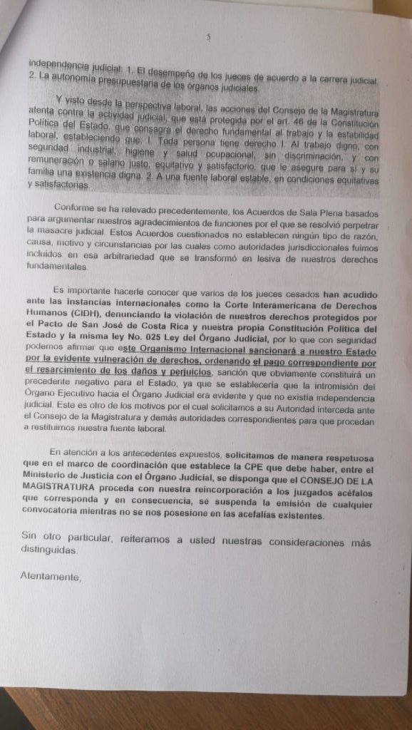 21 jueces piden restitución al cargo jurisdiccional 4 JUECES 4