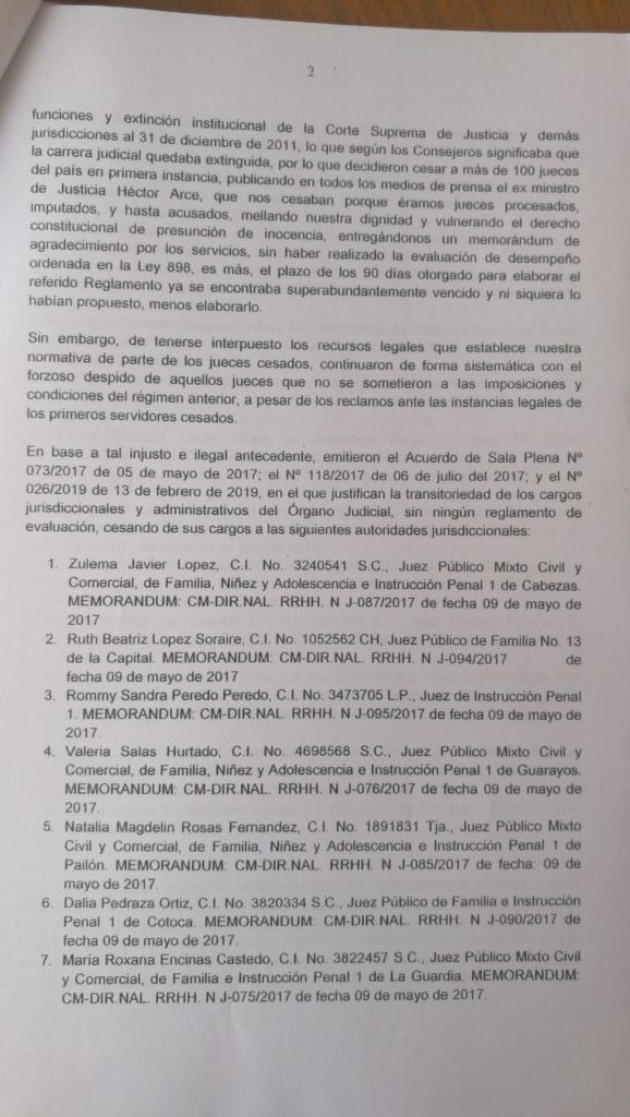 21 jueces piden restitución al cargo jurisdiccional 1 jueces 1
