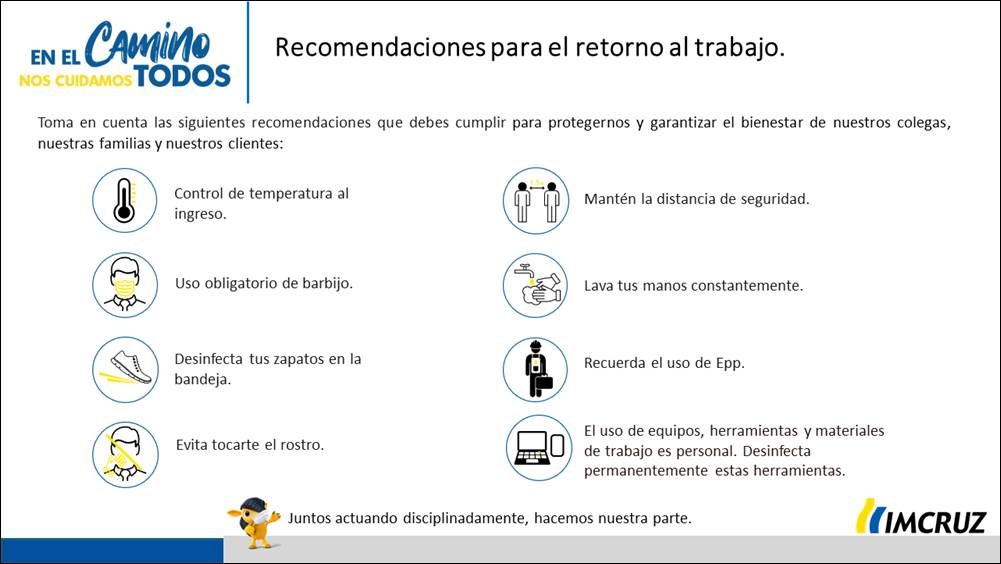 Buenas prácticas: las claves que Imcruz aplicó con sus trabajadores en la cuarentena 1 PERSONAL 1