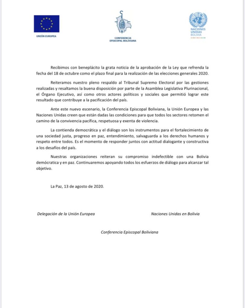 Las elecciones del 18 de octubre ya tienen respaldo de una ley consensuada 1 UE 1