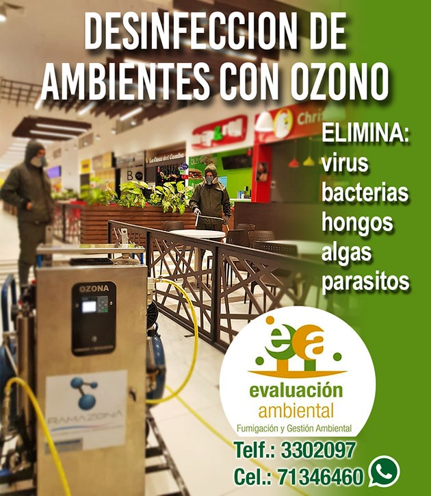 Evaluación Ambiental desinfecta virus y bacterias en viviendas y negocios con el poderoso ozono 3 OZONO 4