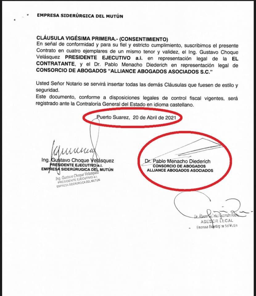 Yerko Núñez, exministro de Jeanine Áñez denuncia contratación millonaria del Mutún a bufete ligado a Héctor Arce 3 empresa 2
