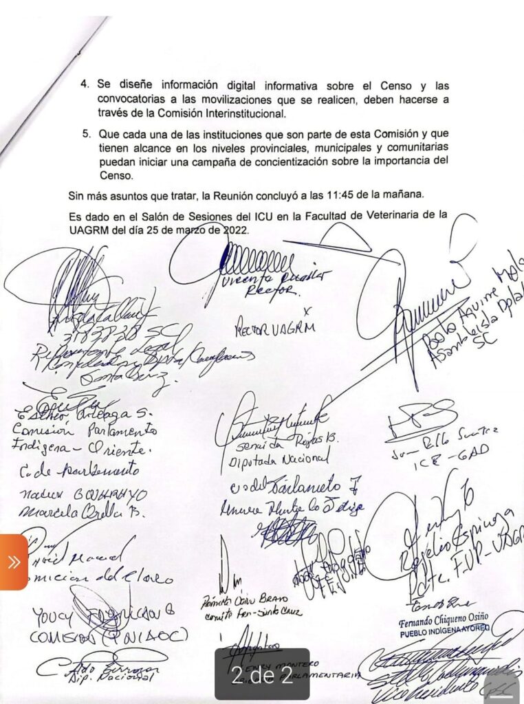 Comisión regional del censo convoca a movilización nacional exigiendo la ruta crítica 2 ruta 2