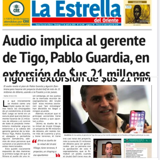 Pugna por el Urubó Golf deriva en denuncia de extorsión e implica a alto ejecutivo de telefónica 1 estrella 4 1