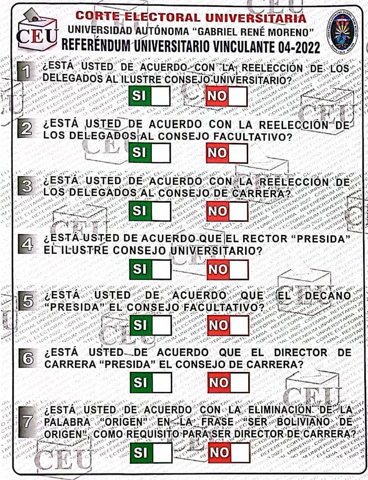 UAGRM: un referéndum para separar poderes busca poner fin a la prebenda y devolver la democracia 2 referendum 1