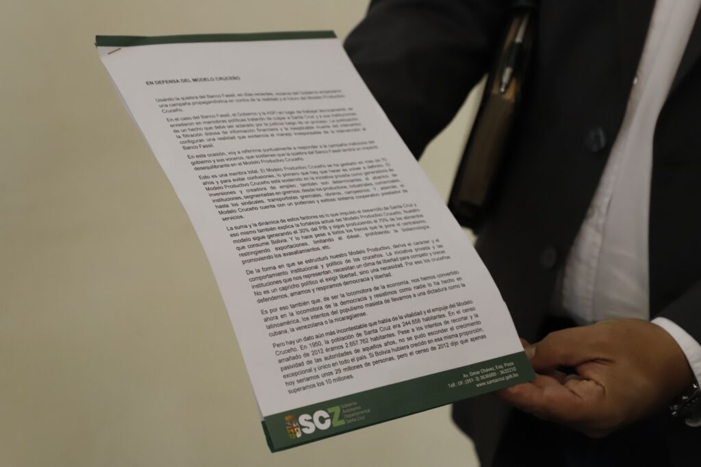 Camacho critica al Gobierno por arremeter contra al modelo productivo cruceño 1 carya 1