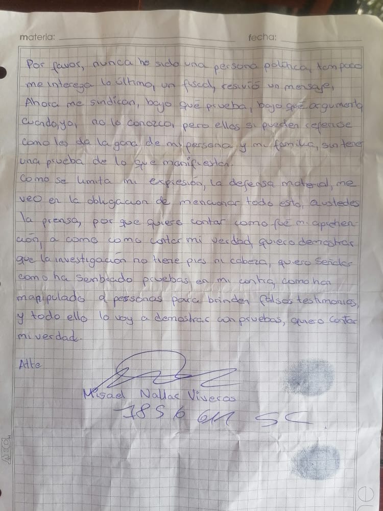Nallar desde la cárcel: “¿Por qué la Fiscalía, la Policía y el Ministerio de Gobierno buscan callar mi voz?” 3 1d4081af428c95d0ba1b06d797d0a30c