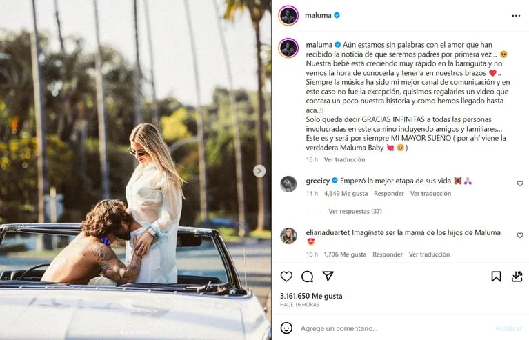 Maluma en redes sociales.