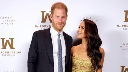 Enrique de Inglaterra pierde la última batalla legal contra el Gobierno británico: no pagará su seguridad 1 El príncipe Enrique de Inglaterra y Meghan Markle en la gala de premios de la Ms. Foundation For Women, el 16 de mayo de 2023, en Nueva York