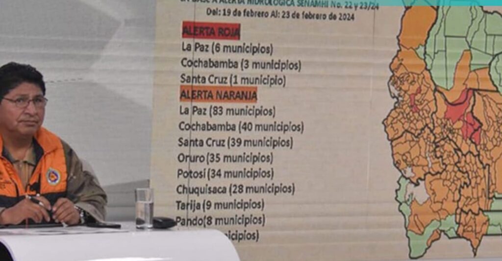 Alerta naranja por lluvias en Santa Cruz y seis departamentos más en el país 1 DEFEBSA