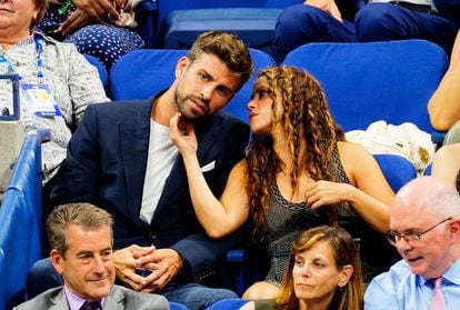 Shakira y Piqué apoyan a Rafa Nadal en el US Open celebrado en Nueva York en 2019.
