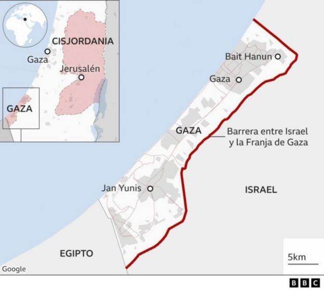Israel lleva a cabo una incursión militar terrestre en el sur de Gaza 1 mapa