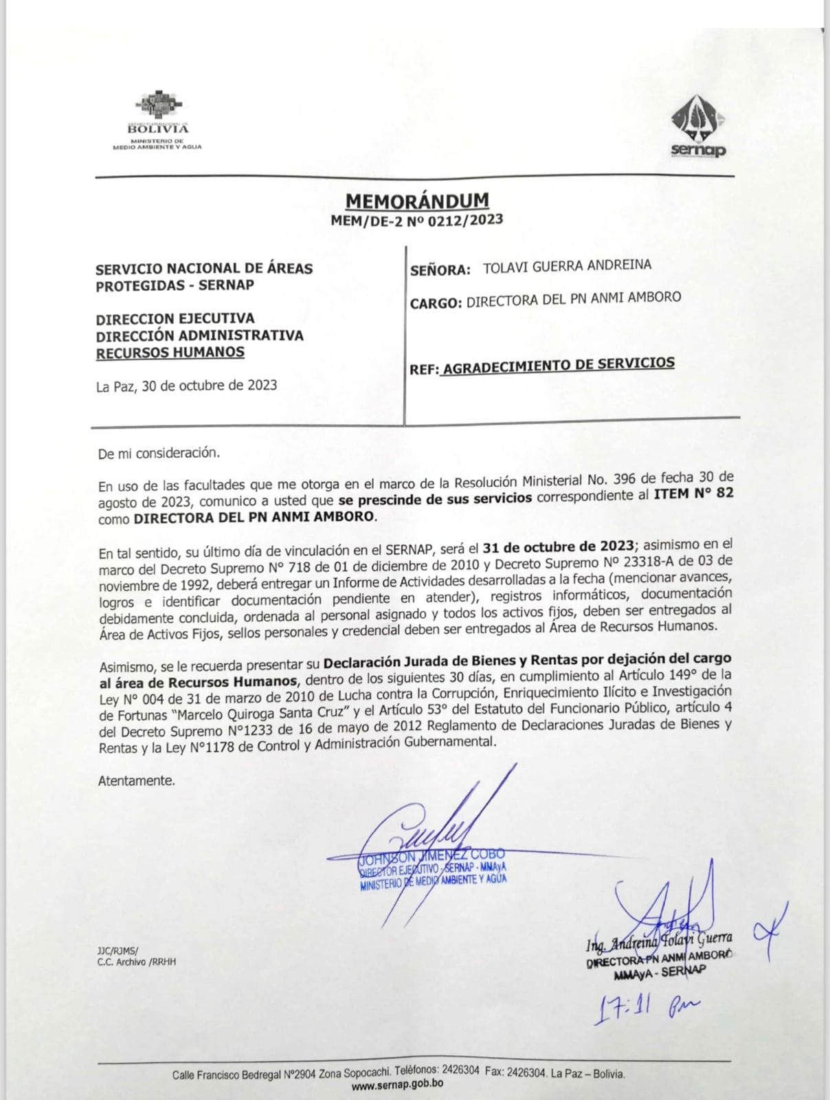 Destituyen a directora del Parque Amboró que denunció cultivos ilegales de coca en la reserva 1