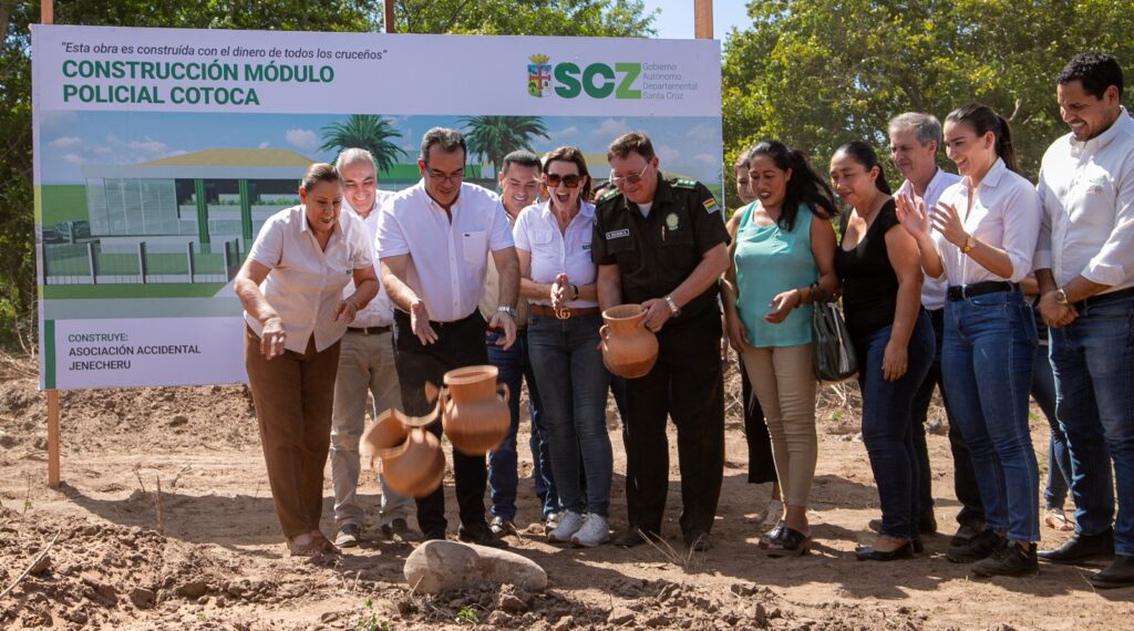 Gobernación inicia la construcción de un módulo policial para Cotoca 1 coto 2