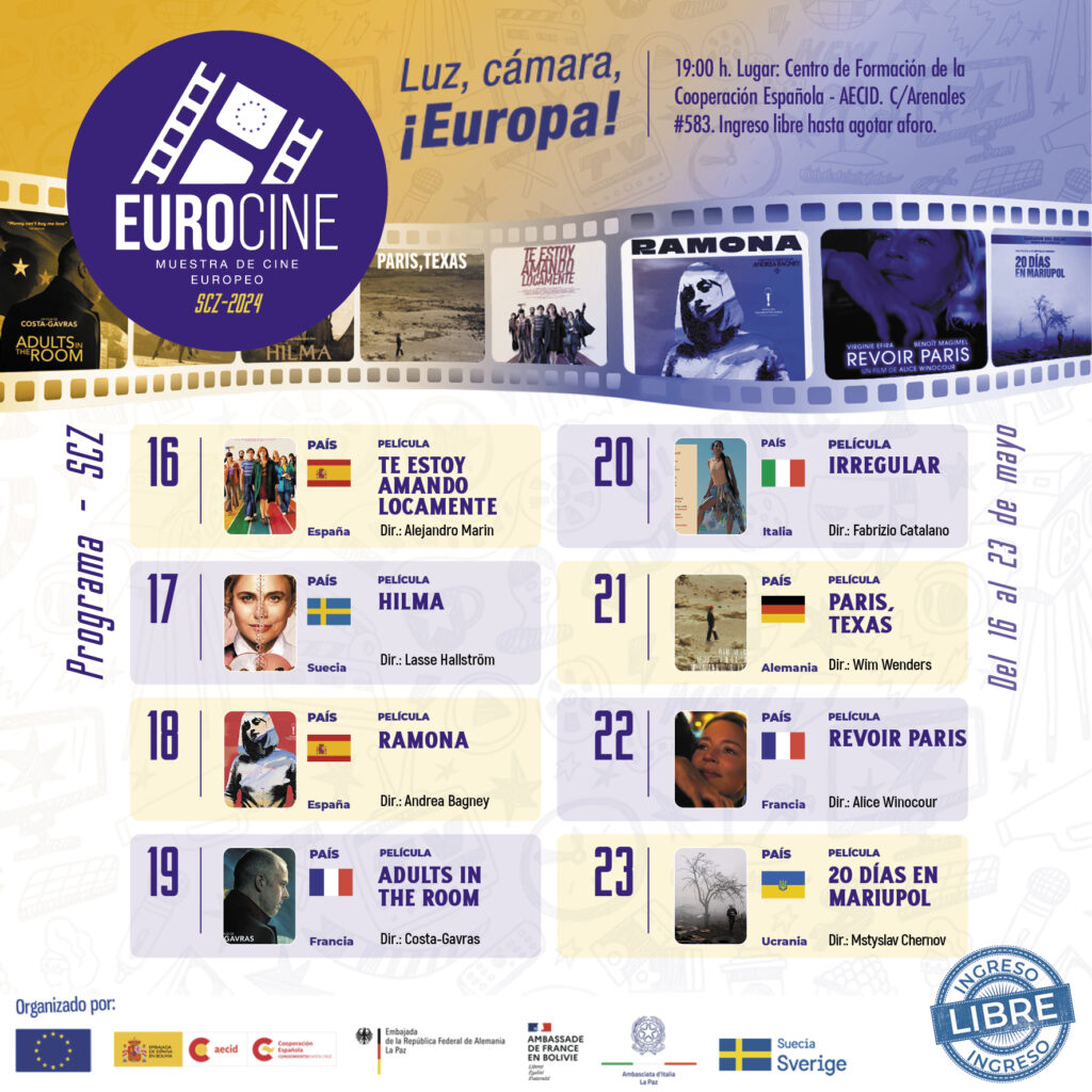 EUROCINE 2024: lo mejor del cine europeo se verá en Santa Cruz de la Sierra 1 euro