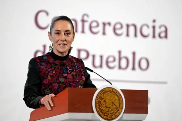 Qué significa que EE.UU. declare a los carteles mexicanos y al Tren de Aragua "organizaciones terroristas" 6 La presidenta de México, Claudia Sheinbaum, habla durante la conferencia matutina en el Palacio Nacional de Ciudad de México el 8 de enero de 2025.(Foto: ALFREDO ESTRELLA/AFP vía Getty Images)