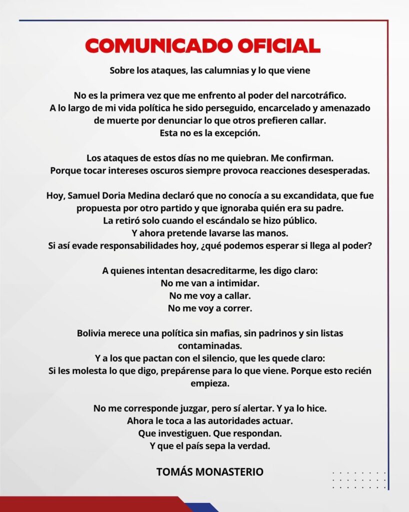 Roces en la campaña de Tuto: Monasterio dice que no se callará en temas de narcotráfico y Branko defiende a Samuel 1 IMG 7766