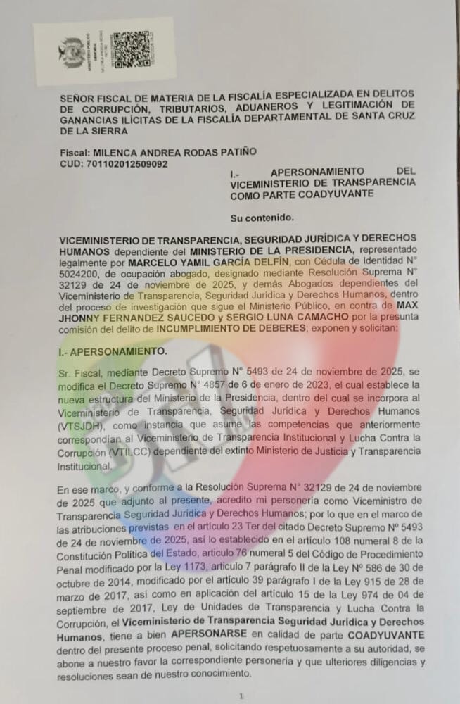 Gobierno se adhiere a denuncia por “pavimento fantasma” y complica situación judicial de Jhonny Fernández 1 Joni 1